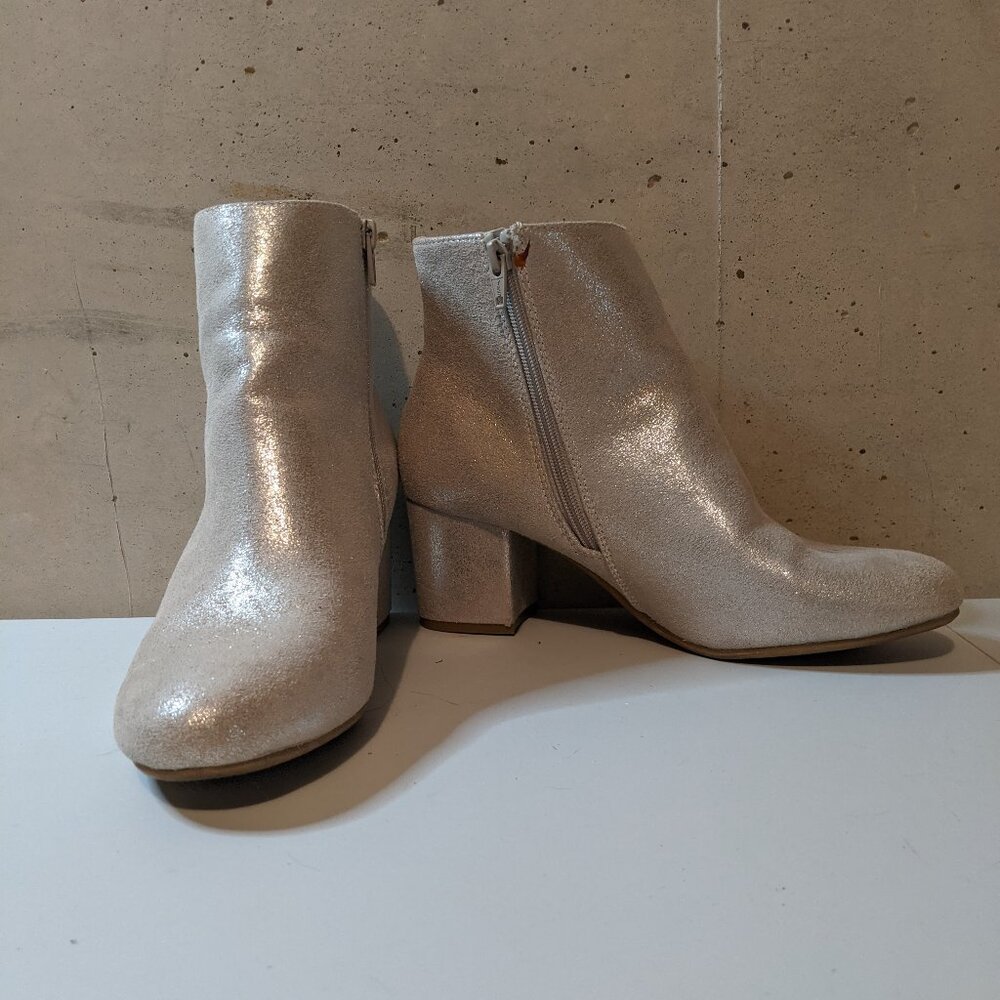A New Day Delilah Dress Boots Women Zippered Silver Heeled Boot Size US 10